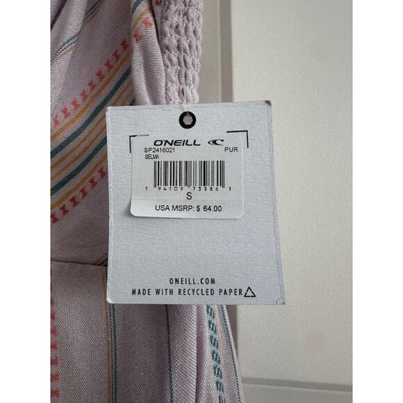 O'Neill NWT Shay A-line Midi Dress Small Lavender Stripe - Picture 12 of 12